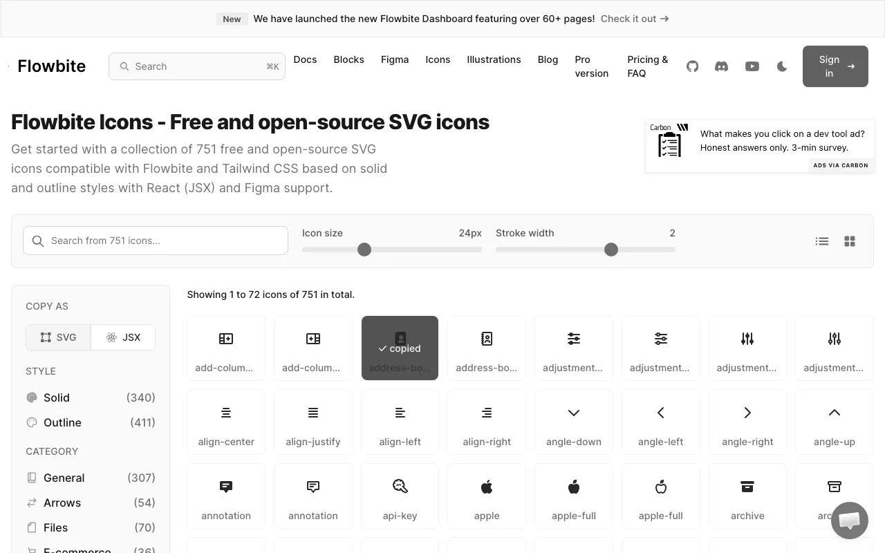Anteprima di Flowbite Icon Set