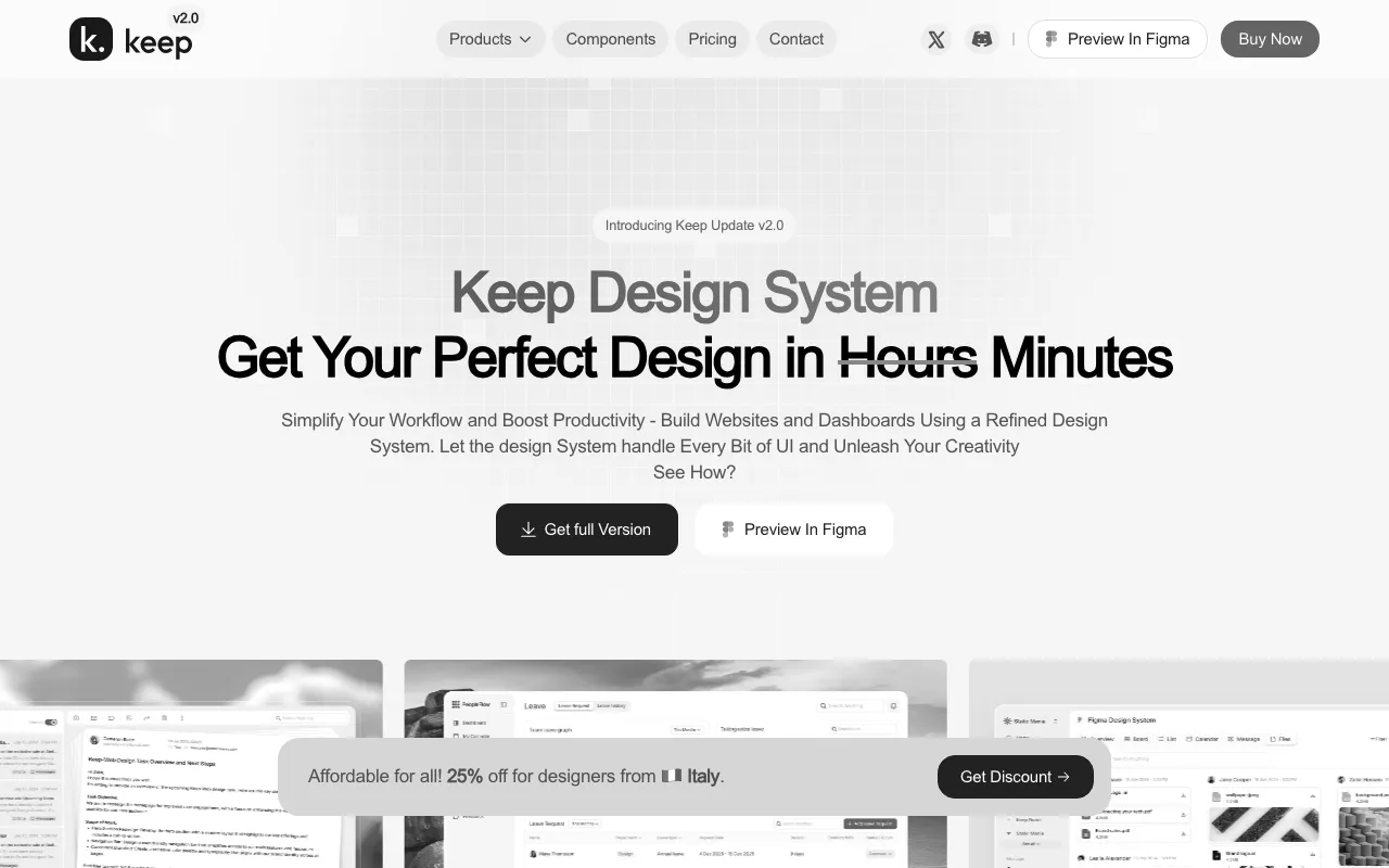 Anteprima di Keep design system