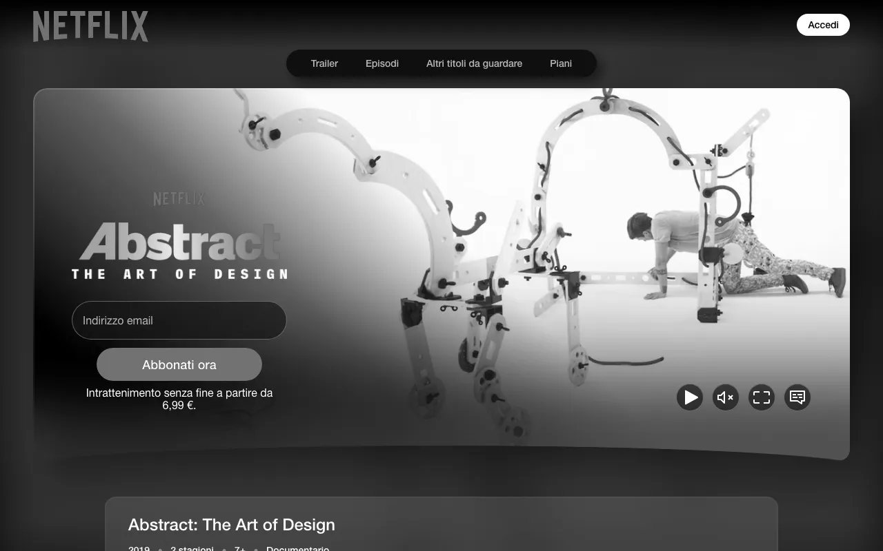 Anteprima di Abstract: the art of design, serie sul design