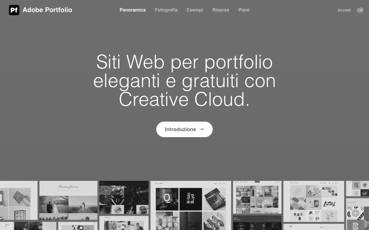 Anteprima di Adobe Portfolio