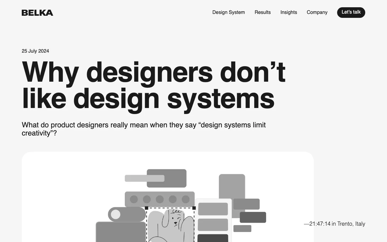 Anteprima di Articolo che parla delle frustrazioni dei designer nei confronti dei design system