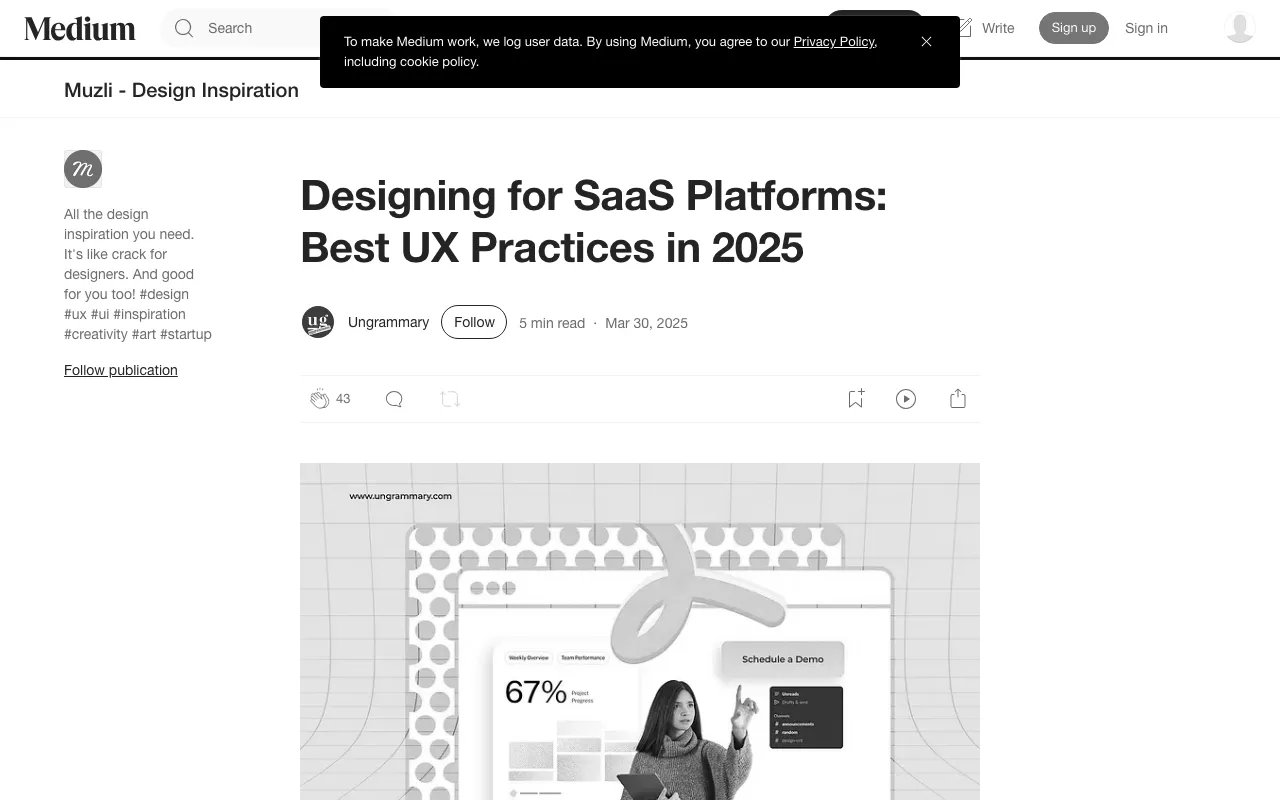 Anteprima di Articolo che parla delle migliori pratiche UX per progettare piattaforme SaaS