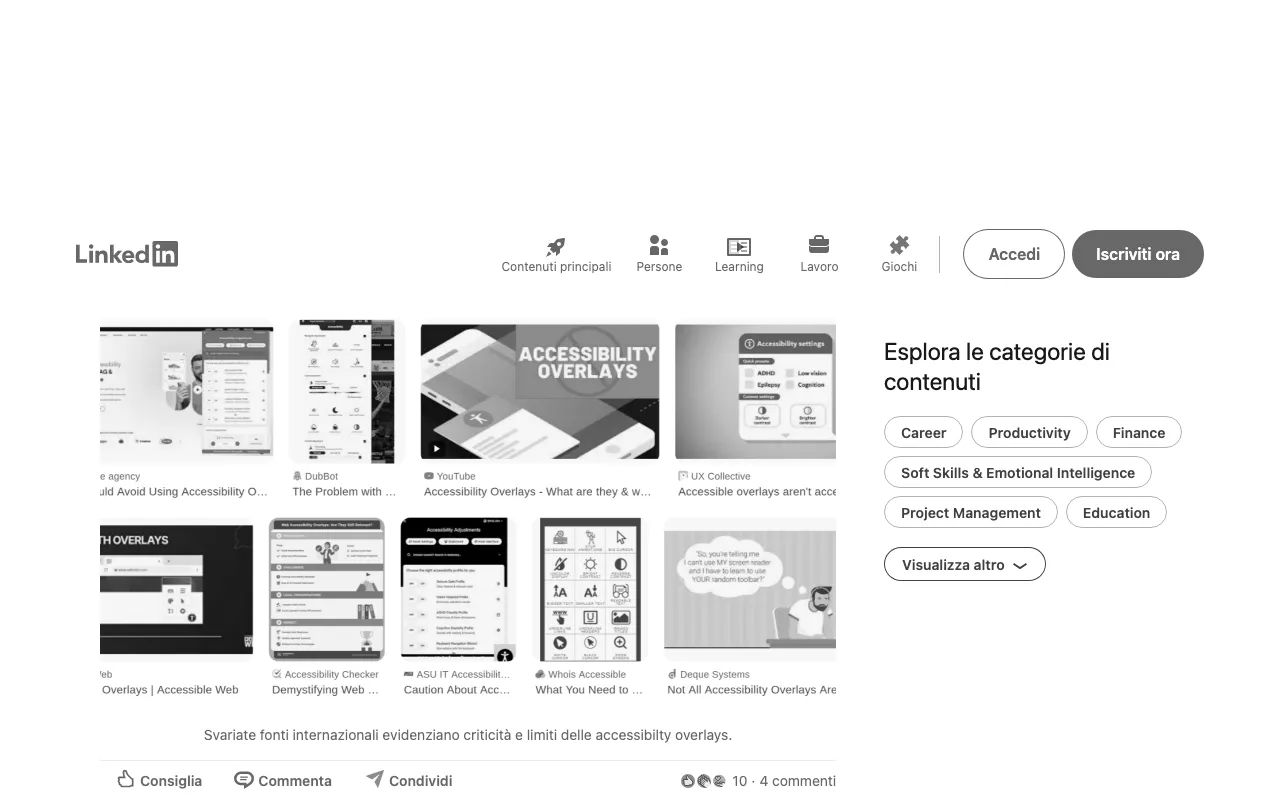 Anteprima di Articolo che parla di accessibility overlays