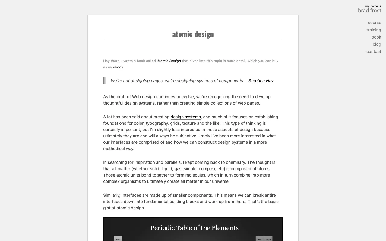 Anteprima di Atomic Design (Brad Frost)