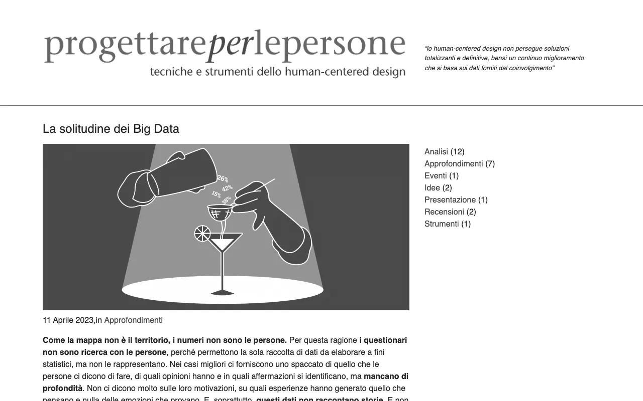 Anteprima di Articolo che parla di big data e design