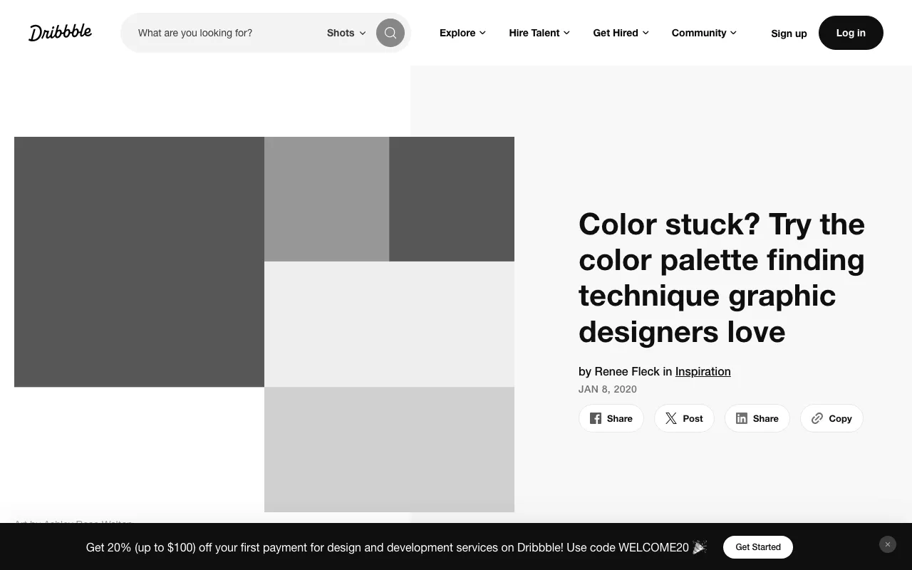 Anteprima di Articolo che parla di colore e palette