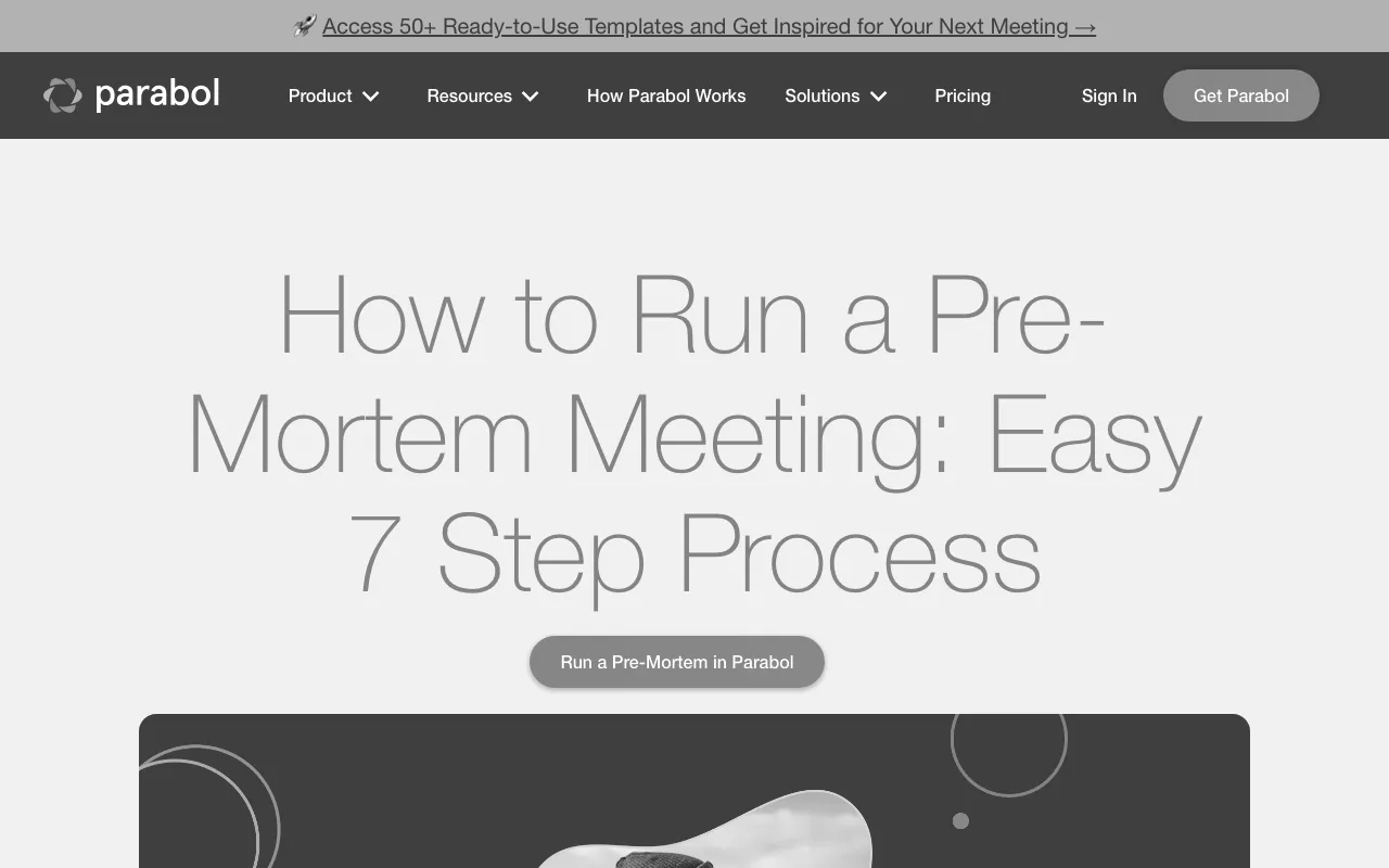 Anteprima di Articolo che parla di come condurre un Pre-mortem Workshop