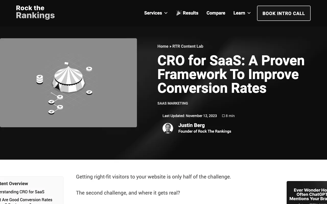 Anteprima di Articolo che parla di CRO per SaaS
