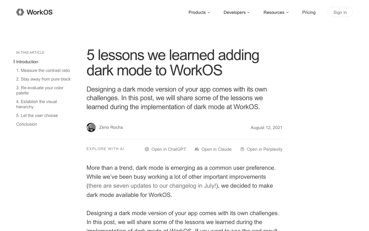 Anteprima di 5 lezioni implementando il dark mode