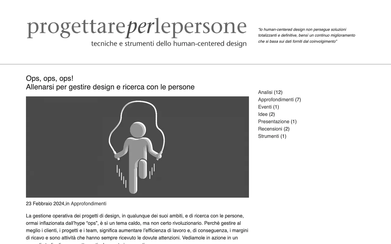 Anteprima di Articolo che parla di design OPS e ricerca
