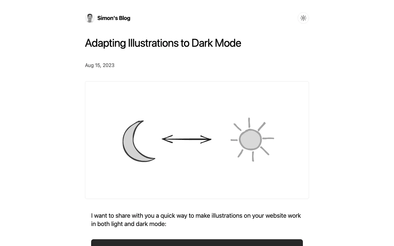Anteprima di Articolo che parla di illustrazioni e dark mode