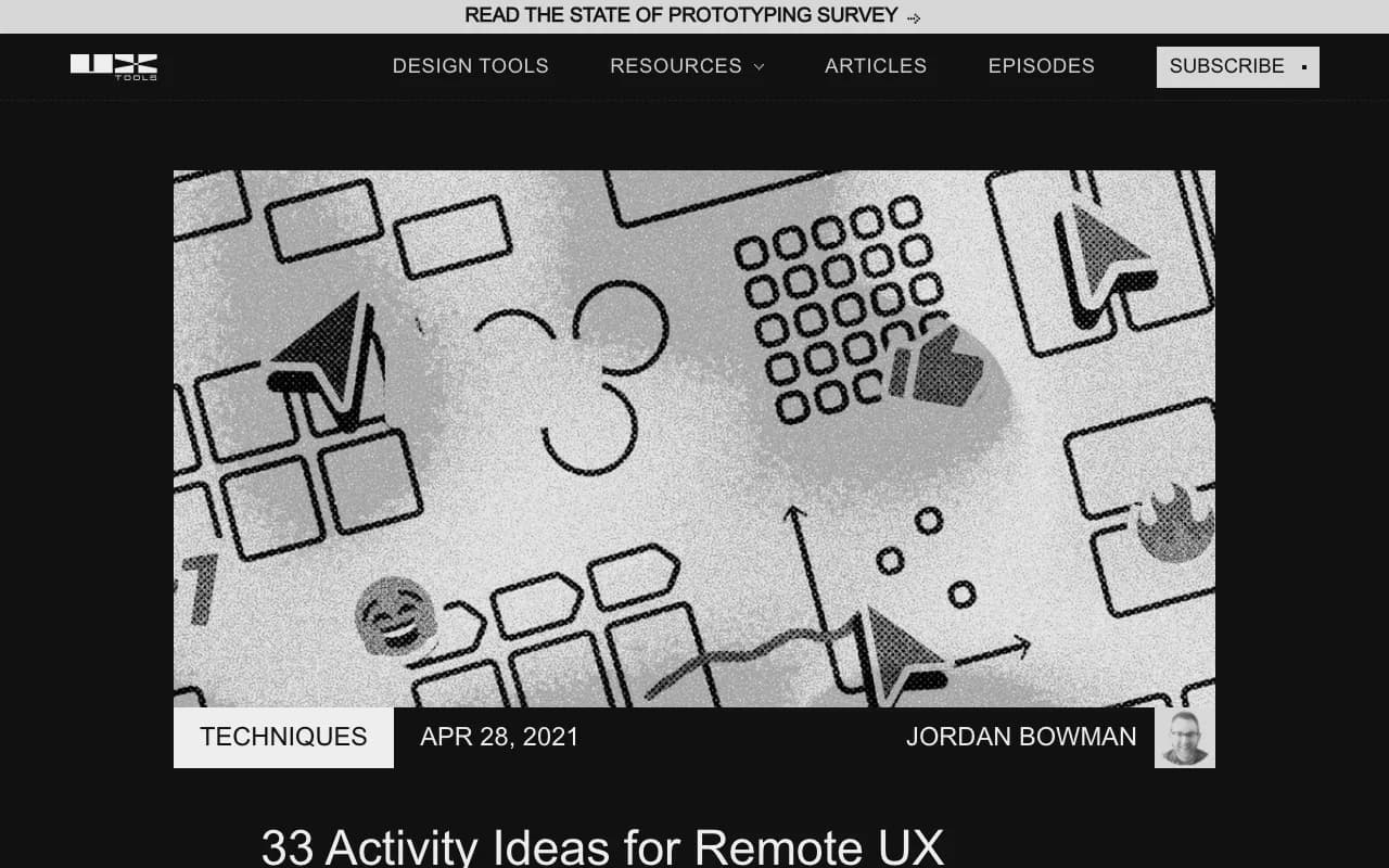 Anteprima di 33 attività per workshop UX remoti