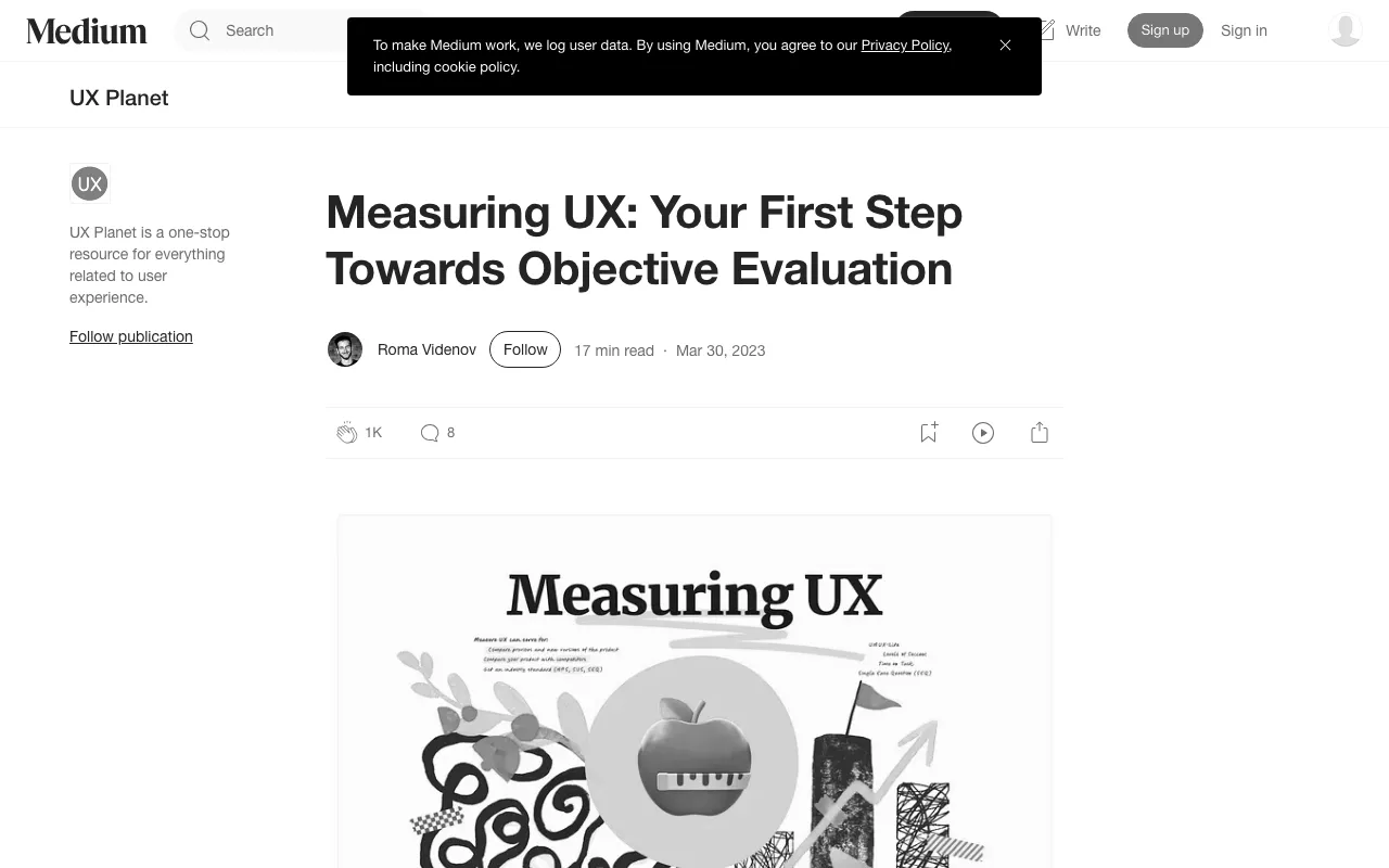 Anteprima di Articolo che parla di metriche di UX