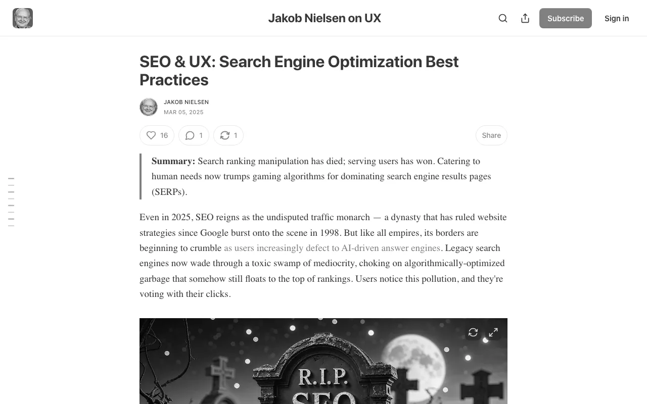 Anteprima di Articolo che parla di ottimizzazione UX e SEO