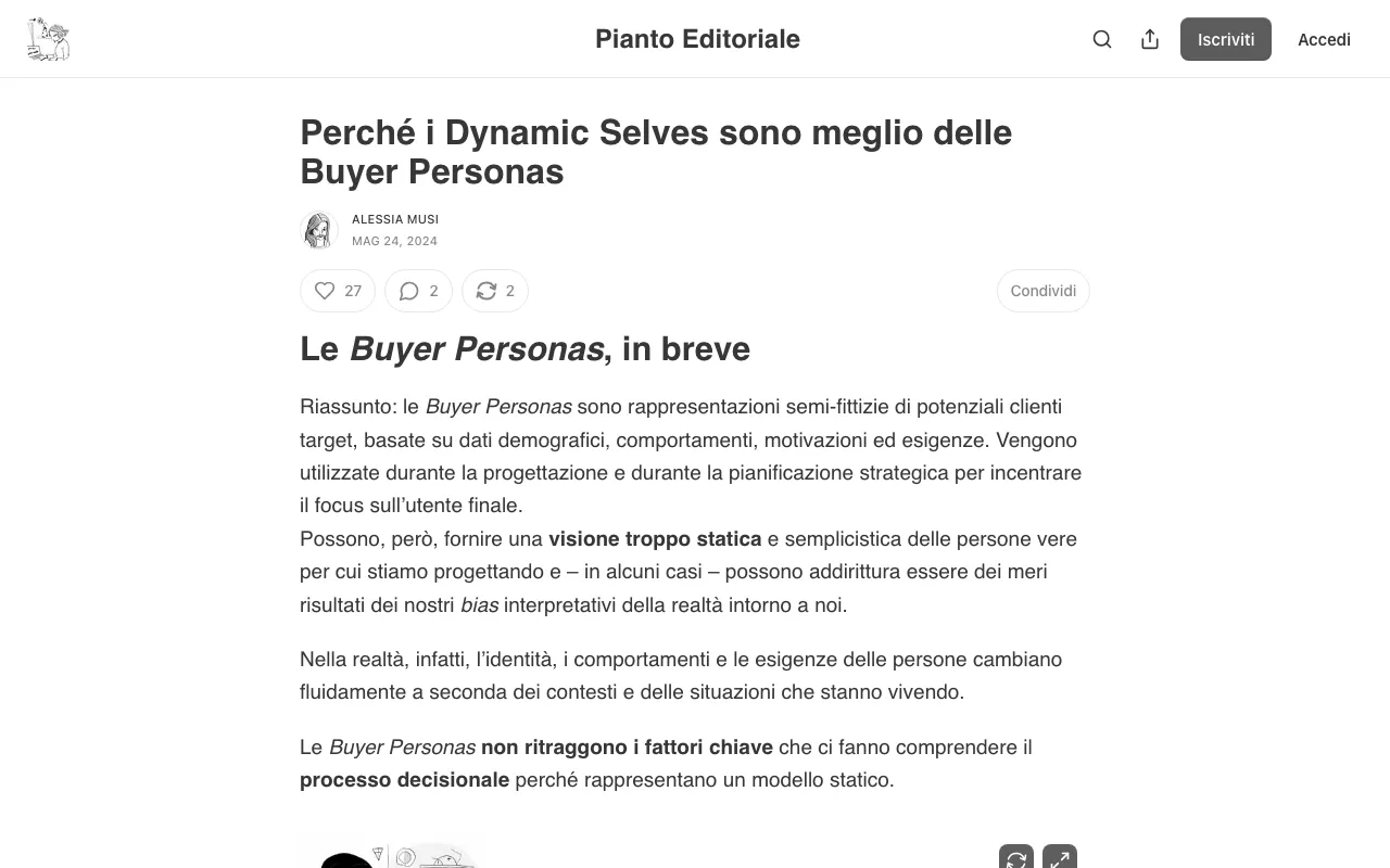 Anteprima di Articolo che parla di personas e di alternative più valide
