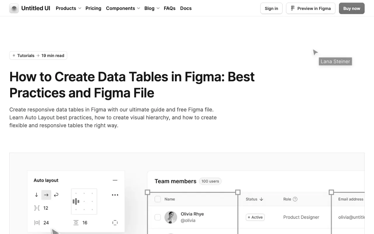 Anteprima di Articolo che parla di progettazione in Figma di tabelle