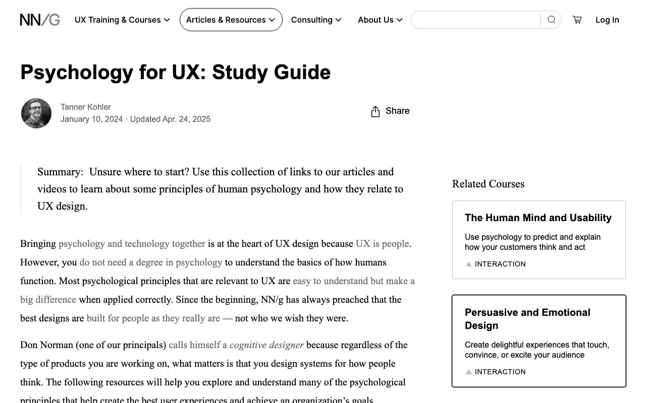 Anteprima di Articolo che parla di psicologia nella UX