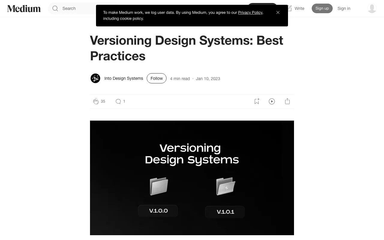Anteprima di Versioning dei design system