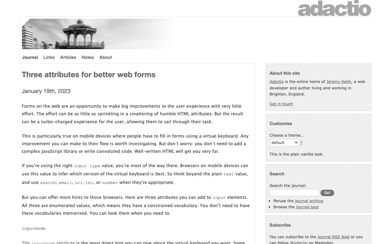 Anteprima di Articolo che parla di web form e inputs