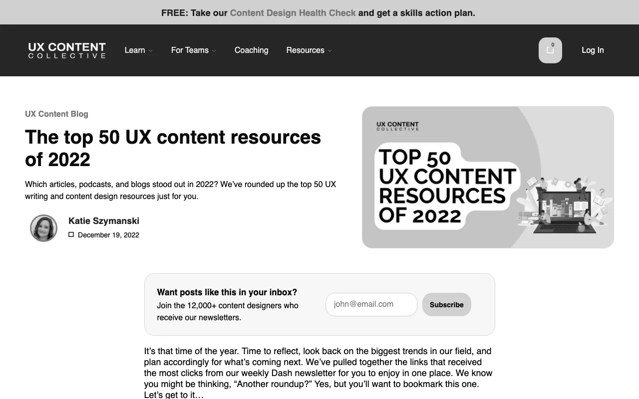 Anteprima di Articolo che raccoglie +50 articoli sulla UX