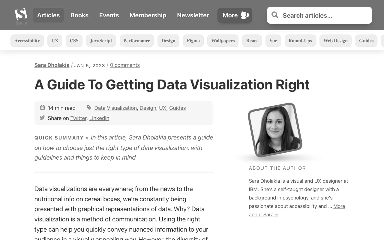 Anteprima di Articolo che raccoglie una guida alla data visualization