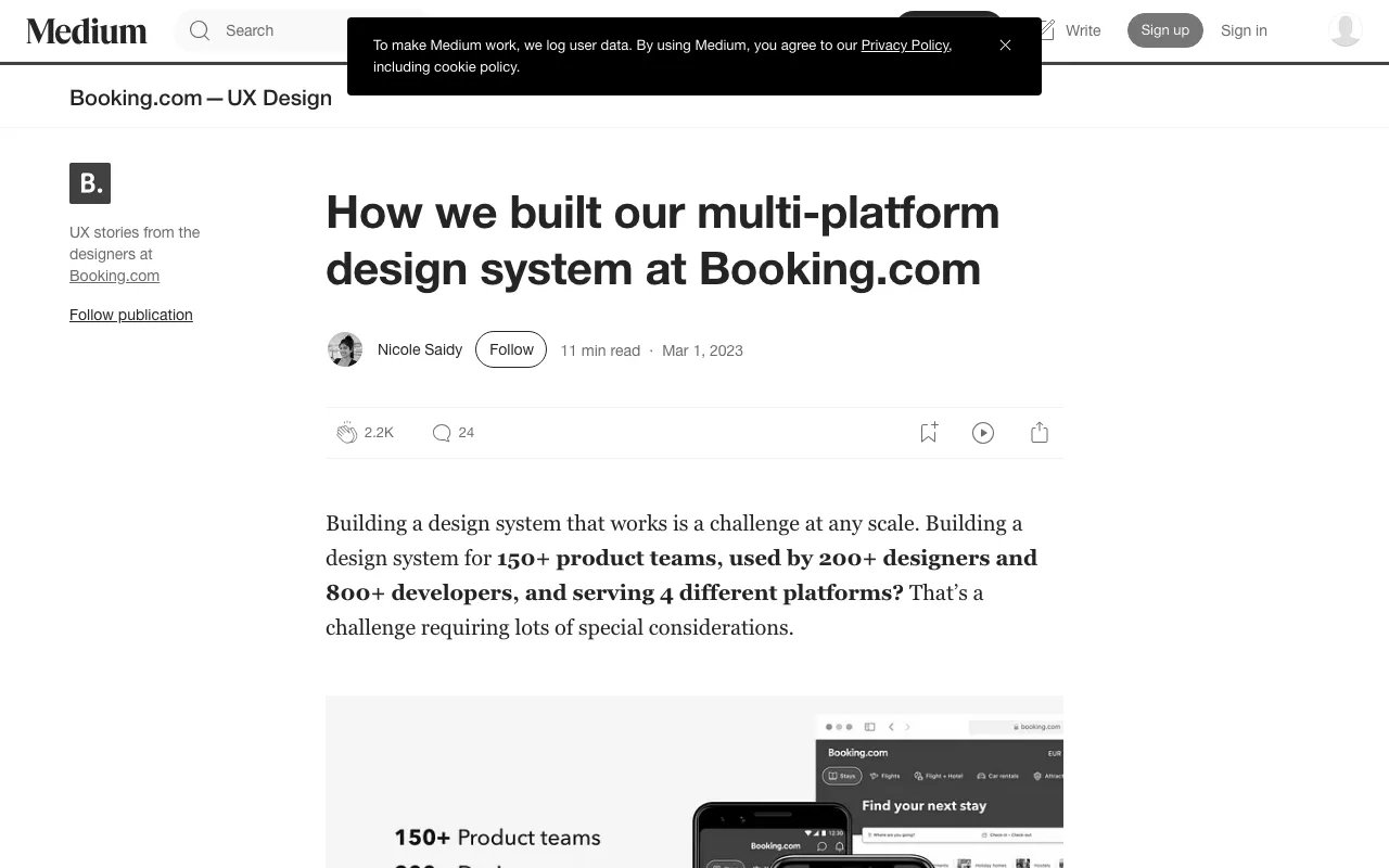 Anteprima di Il design system di Booking