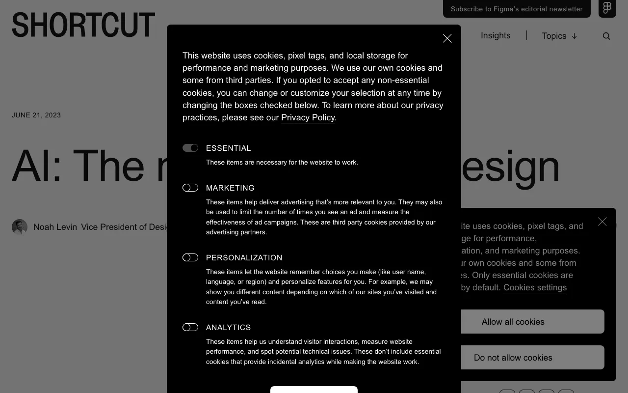 Anteprima di Articolo di Figma che parla della nuova AI nel tool