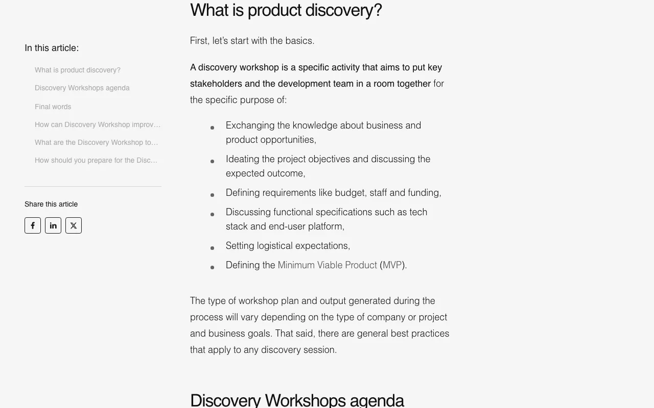 Anteprima di Articolo (guida) per la gestione di un Discovery Workshop
