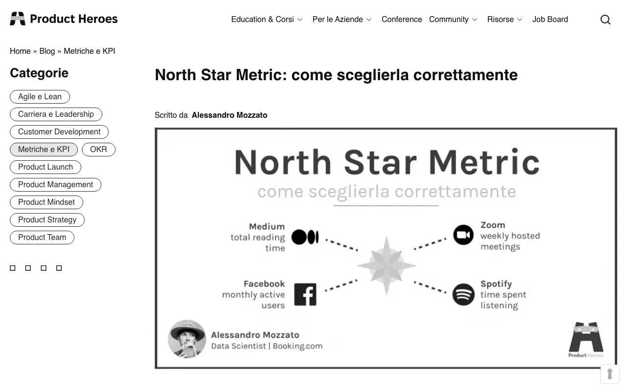 Anteprima di Come scegliere la North Star Metric