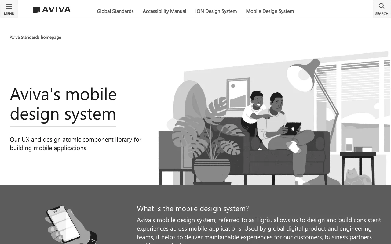 Anteprima di Aviva, Mobile Design System