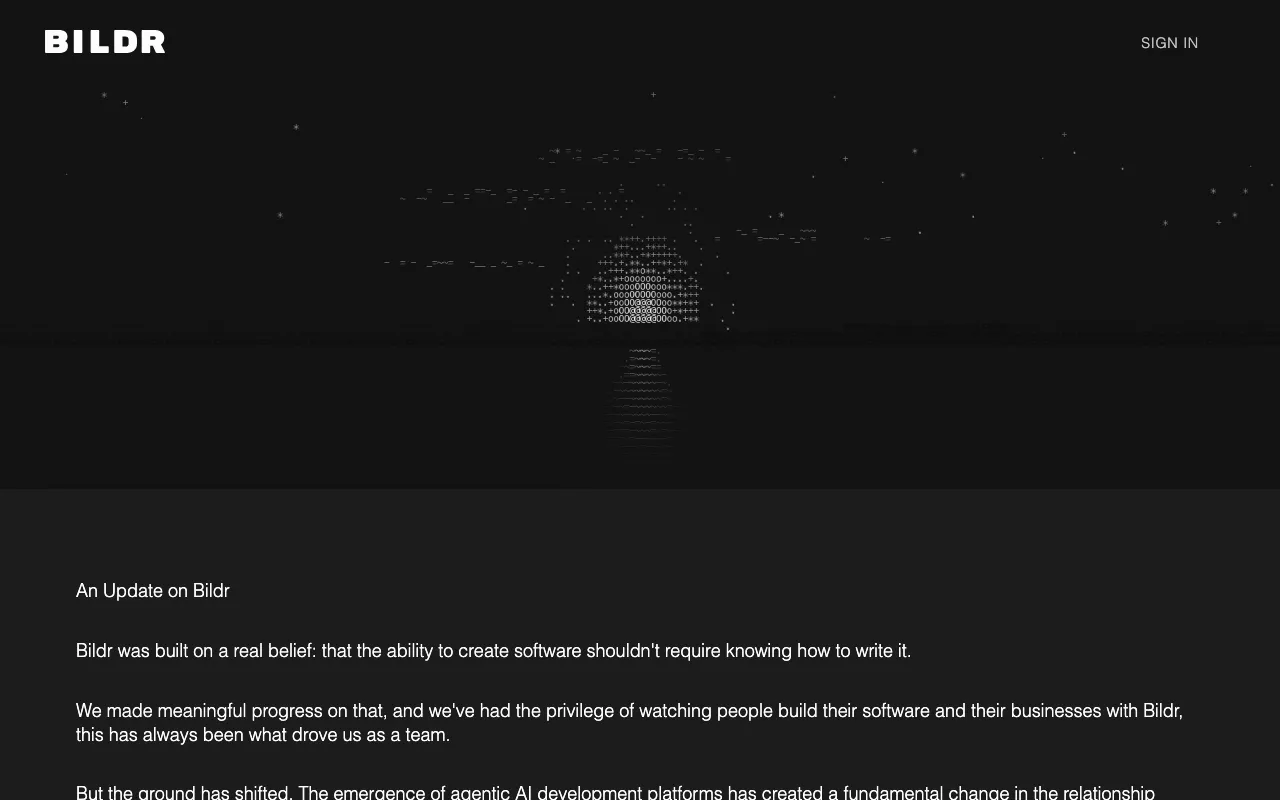 Anteprima di Bildr, tool di sviluppo web nocode