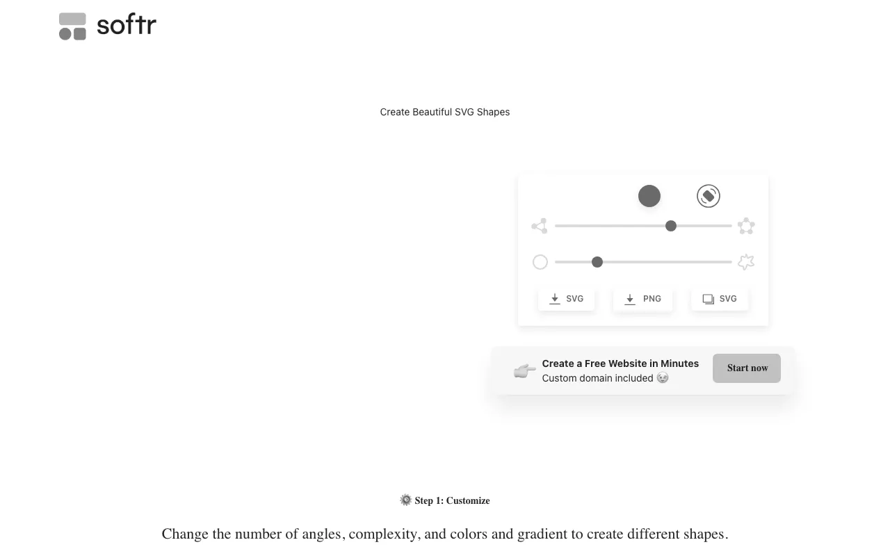 Anteprima di Blob generator, tool per creare elementi di UI