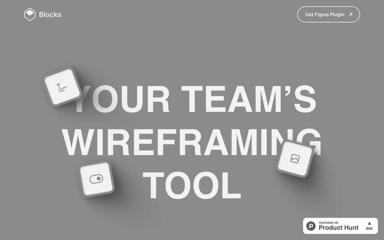 Anteprima di Blocks.pm, plugin Figma & kit wireframe