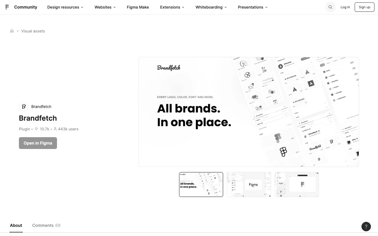 Anteprima di Brandfetch figma Plugin