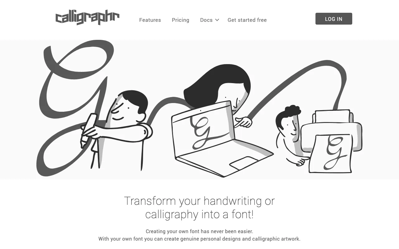 Anteprima di Calligraphr, tool per creare font online