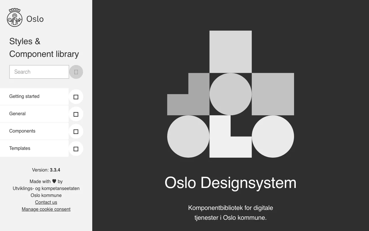 Anteprima di Città di Oslo, Design System