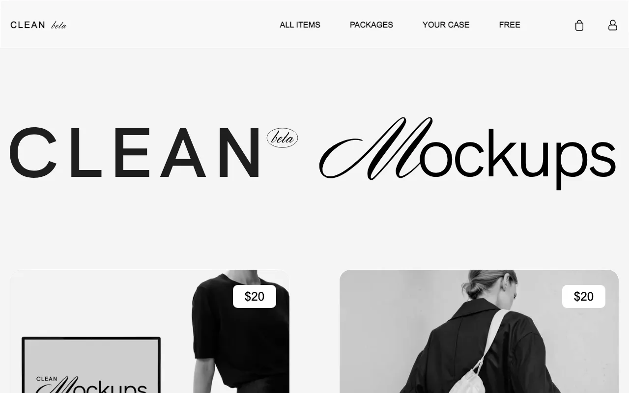 Anteprima di Clean Mockups, raccolta di mockup
