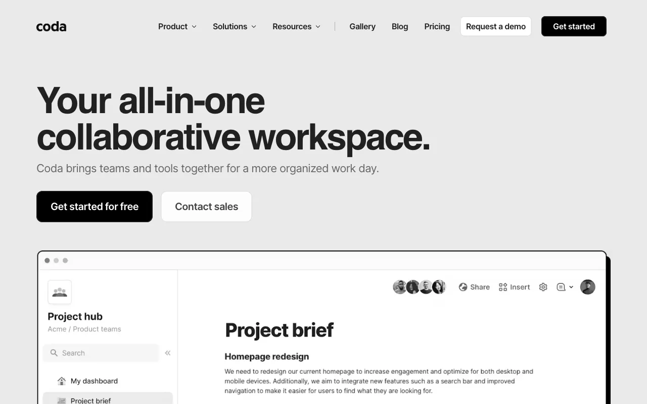 Anteprima di Coda, tool di produttività All-in-One