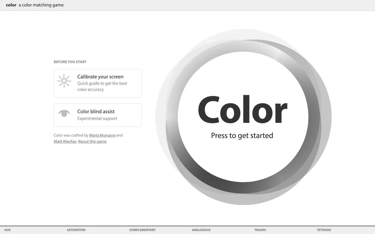 Anteprima di Color Game, gioco sui colori per designer