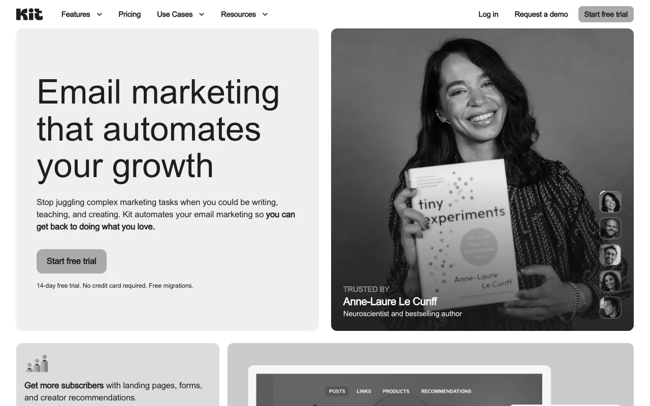 Anteprima di Convertkit, tool di invio newsletter