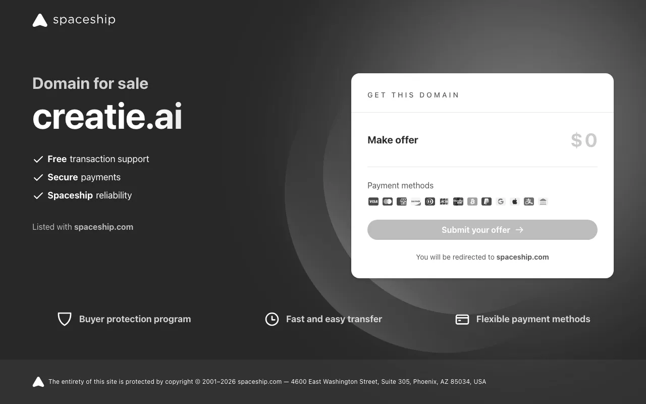 Anteprima di Creatie, tool per progettazione di Ui tramite AI