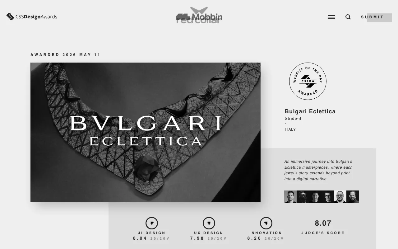 Anteprima di CSS Design Awards, per votare progetti web