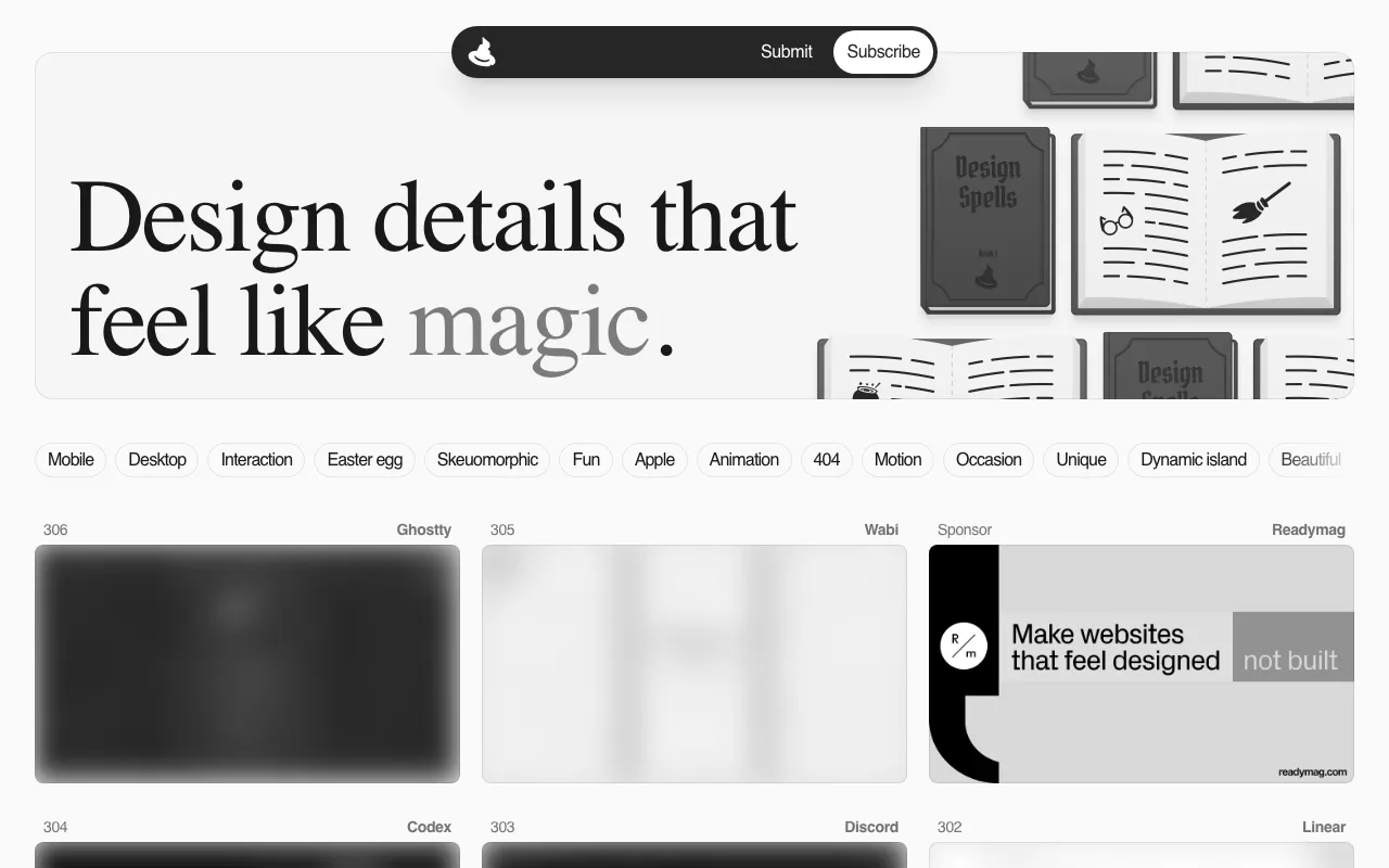 Anteprima di Design Spells, raccolta di micro interazioni