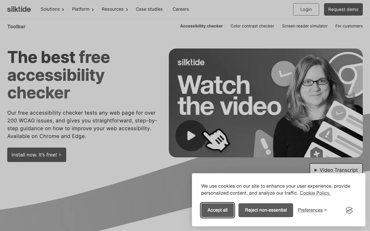 Anteprima di Disability toolbar, plugin per Chrome