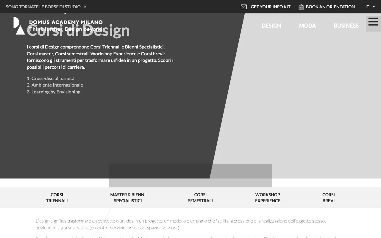 Anteprima di Domus Academy, corsi sul design e la UX