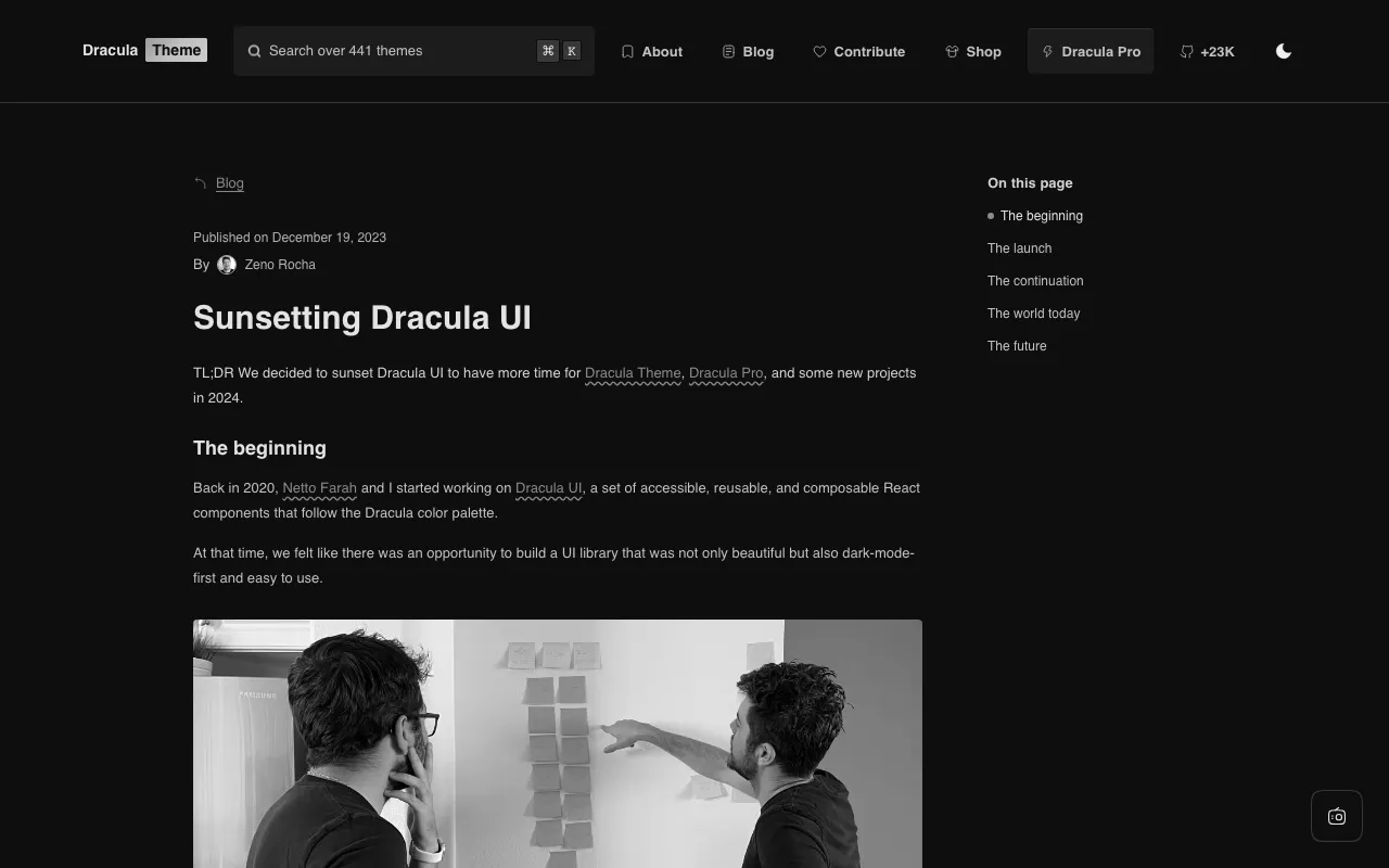 Anteprima di Dracula UI