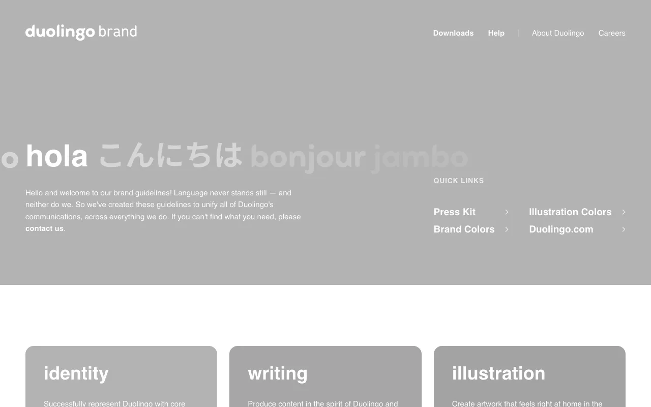 Anteprima di Duolinguo Design system