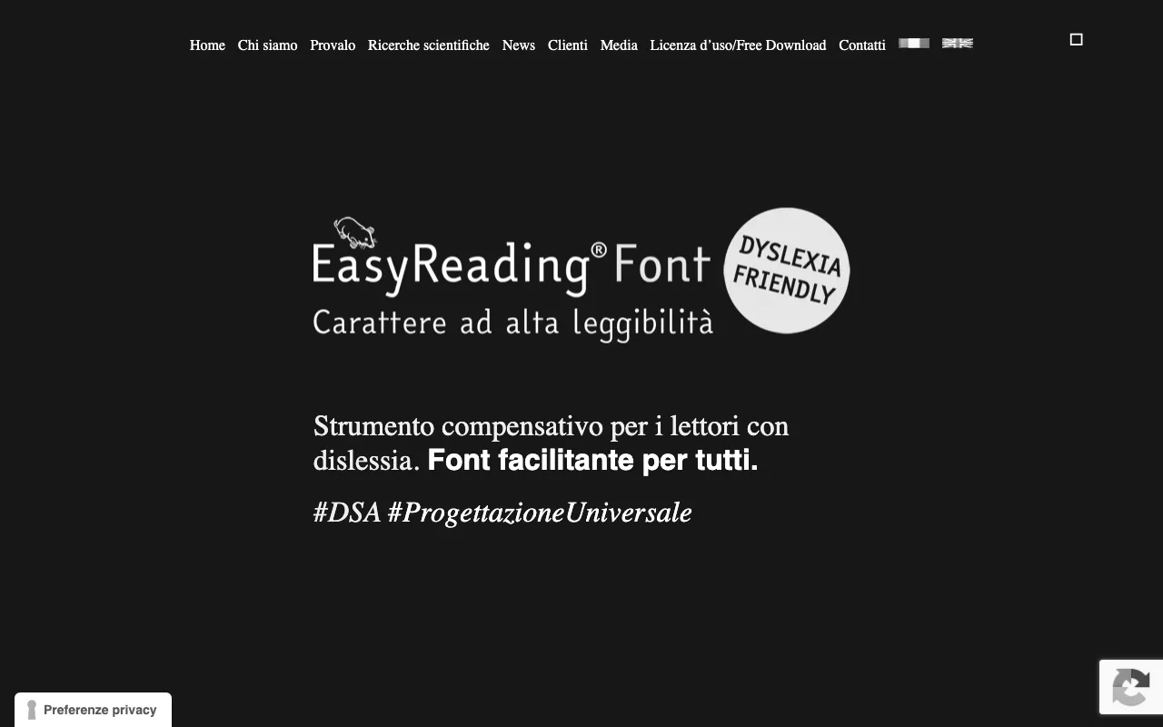 Anteprima di EasyReading, font progettato per la dislessia