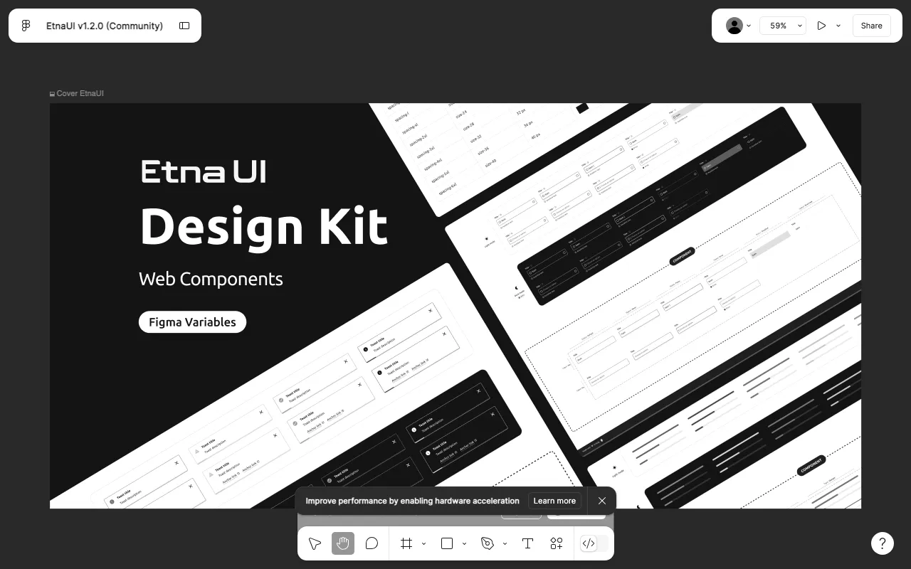 Anteprima di Etna UI, kit di componenti web