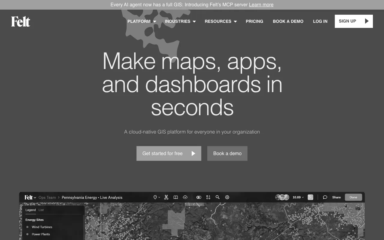 Anteprima di Felt, tool per creazione di mappe